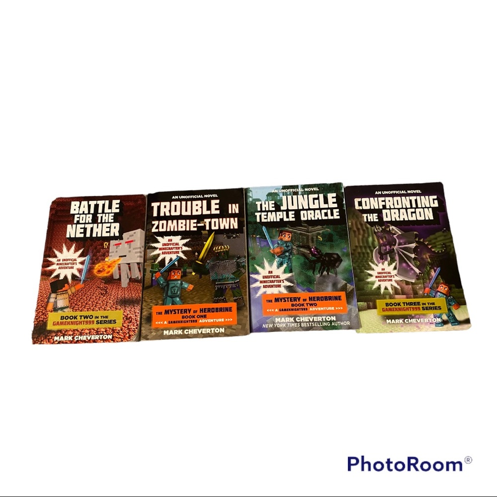 Minecraft Paperback Book Bundle of Four (read description)